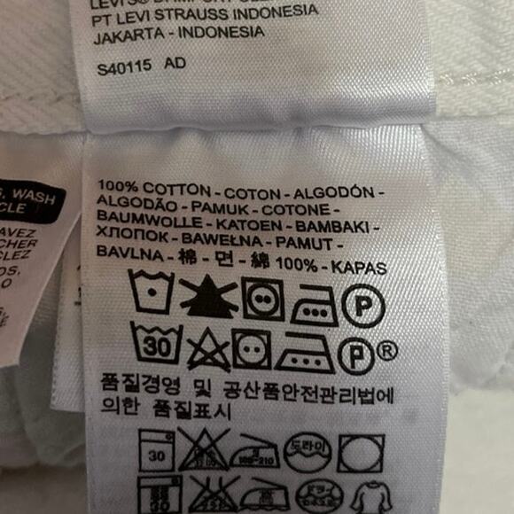 Levi's 501 Women's White Denim Distressed Frayed Raw Hem Mid Rise Jean Shorts 27 - Picture 5 of 5